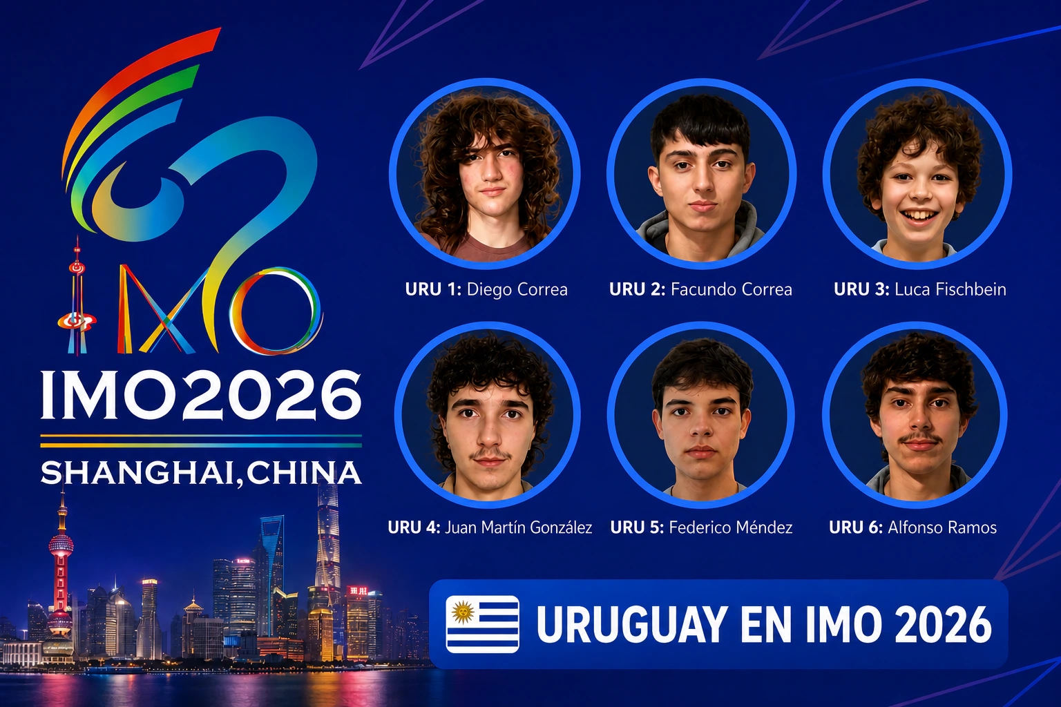 Uruguay rumbo a Shanghái: seis jóvenes representarán al país en la IMO 2026