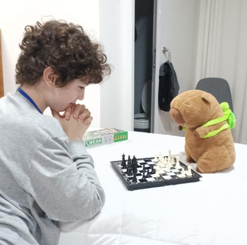Luca con Gauchito